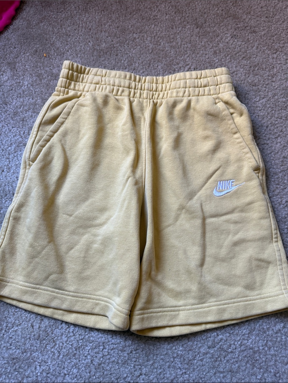 Nike Kids Pale Yellow Fleece Shorts
